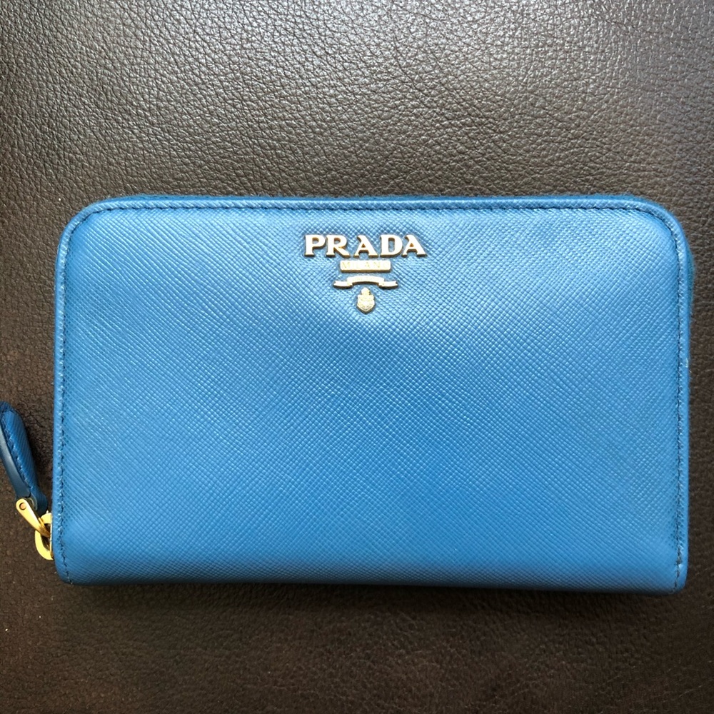 Authentic Prada Leather Zip-Around Wallet